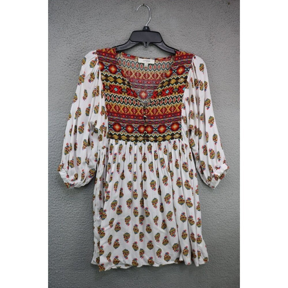 Umgee Dolman Sleeve V Neck Mini Dress/Tunic-Size Small-BOHO-Southwestern